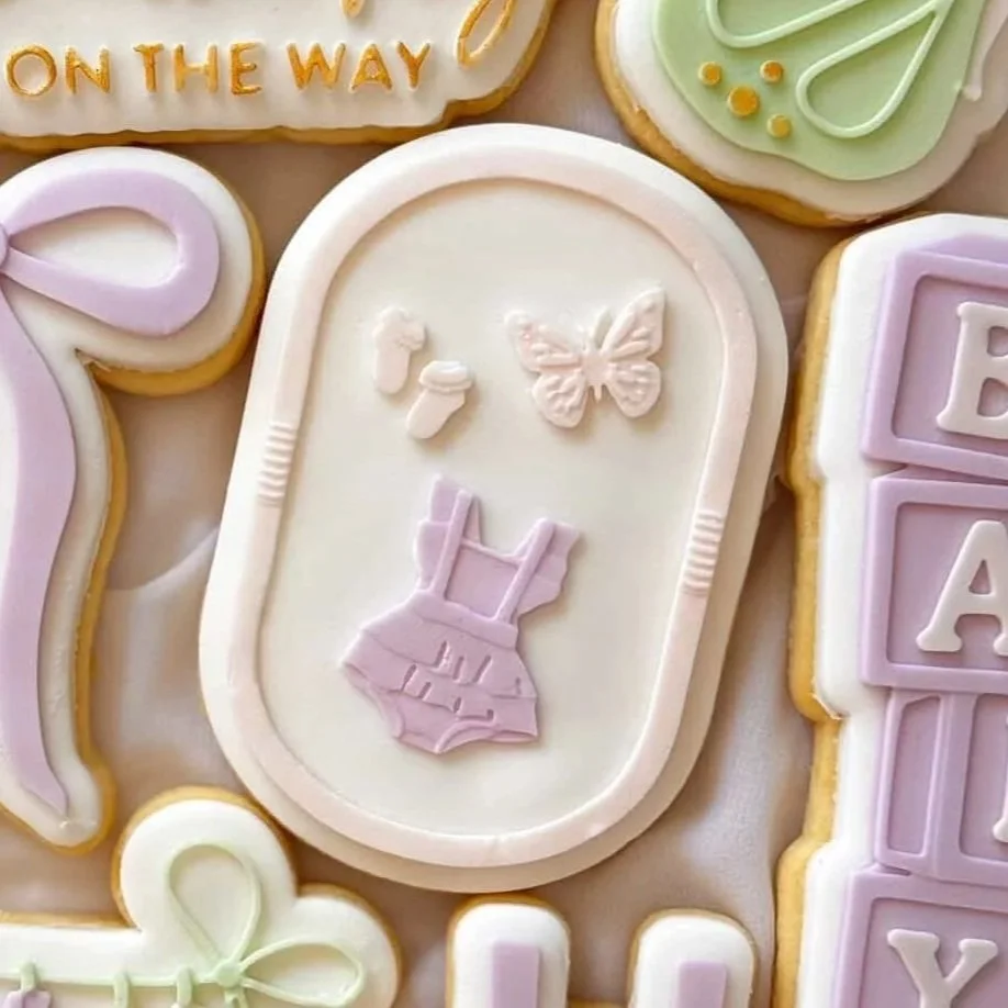 Baby Basket Butterfly Flat Lay Cookie Stamp & Cutter