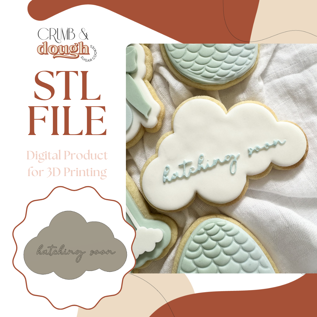 Hatching Soon Cloud Cookie Stamp & Cutter STL File