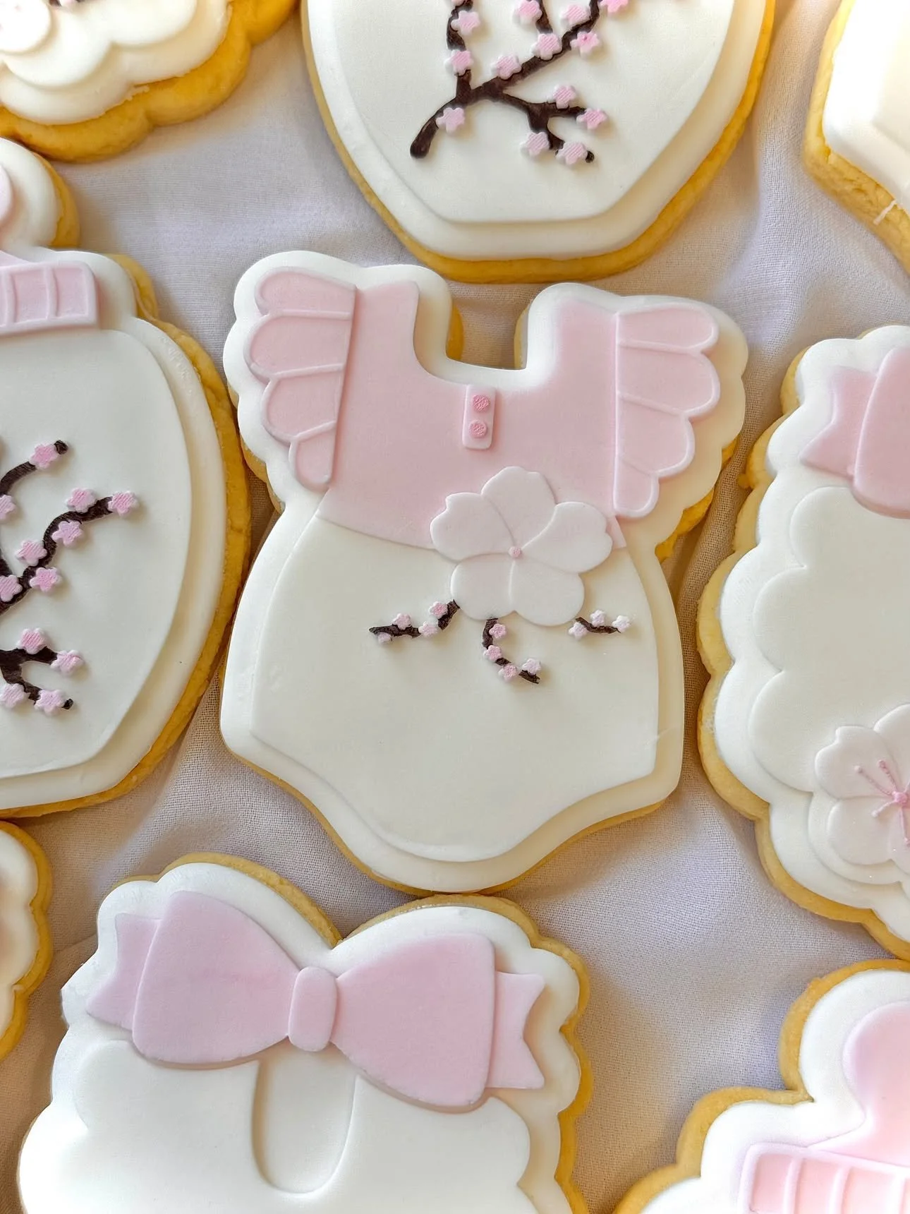 Cherry Blossom Baby Onesie Cookie Stamp & Cutter
