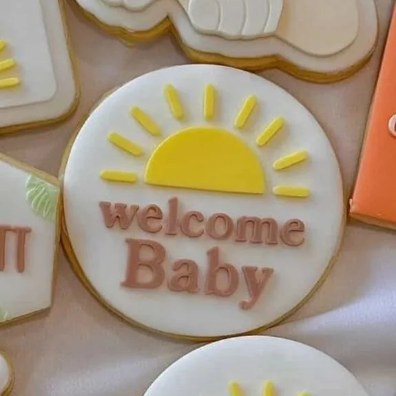 Welcome Baby with Sun Cookie Stamp & Cutter