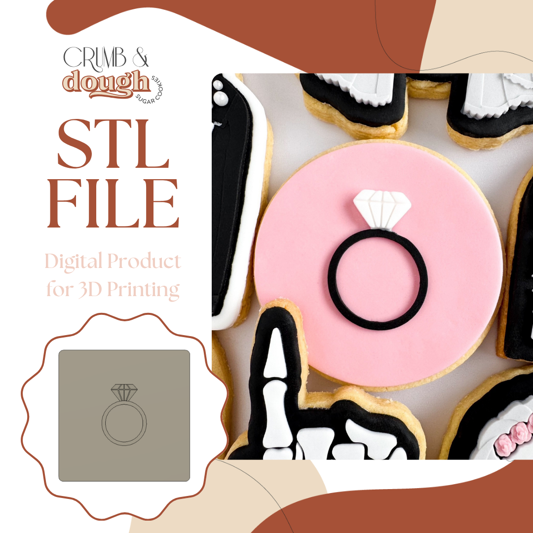 Diamond Ring Plate Cookie Stamp & Cutter STL File