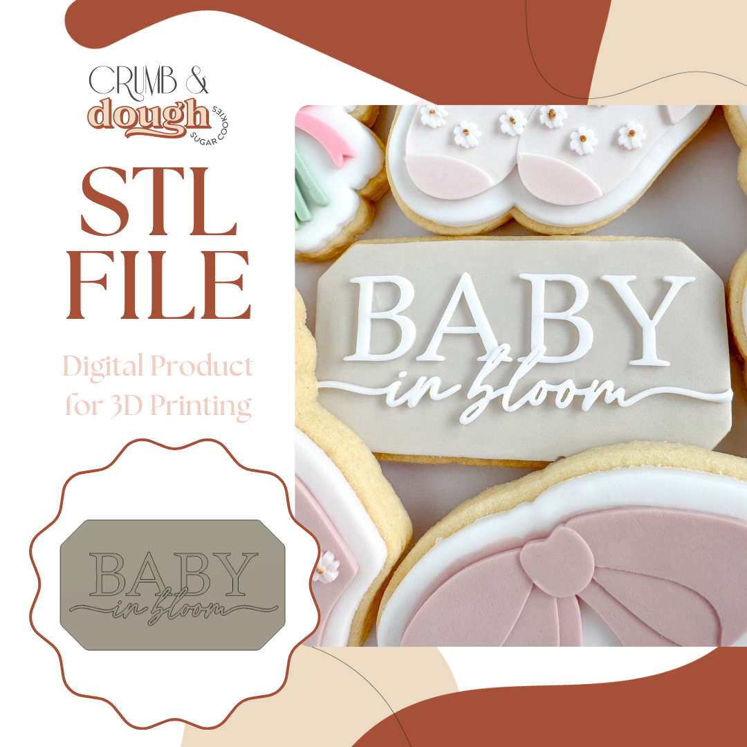 Baby in Bloom Cookie Stamp & Cutter STL File