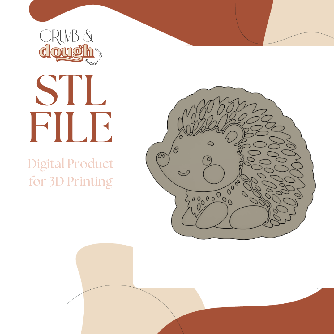 Woodland Hedgehog Cookie Stamp & Cutter STL File