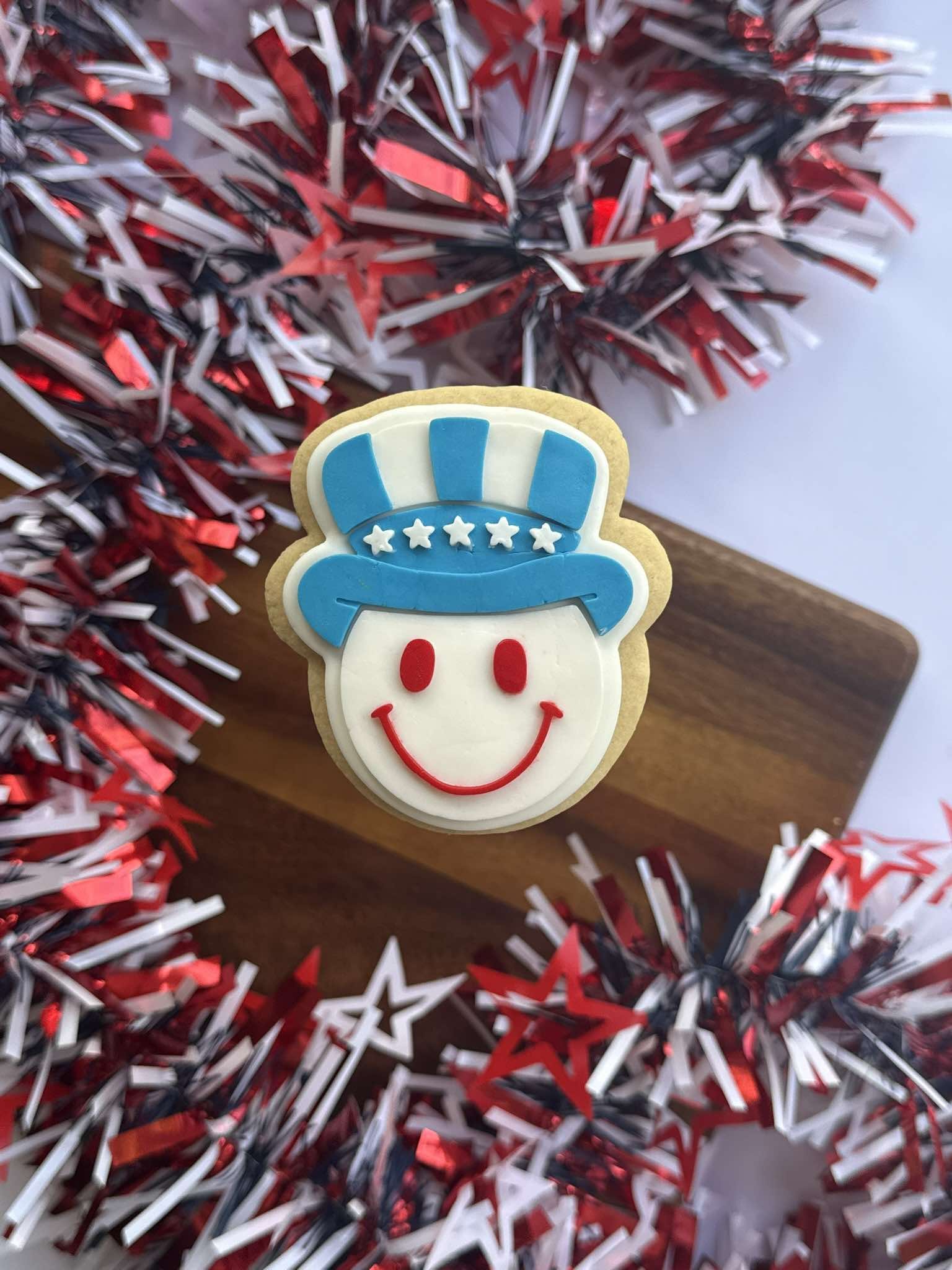 American Happy Face Cookie Stamp & Cutter