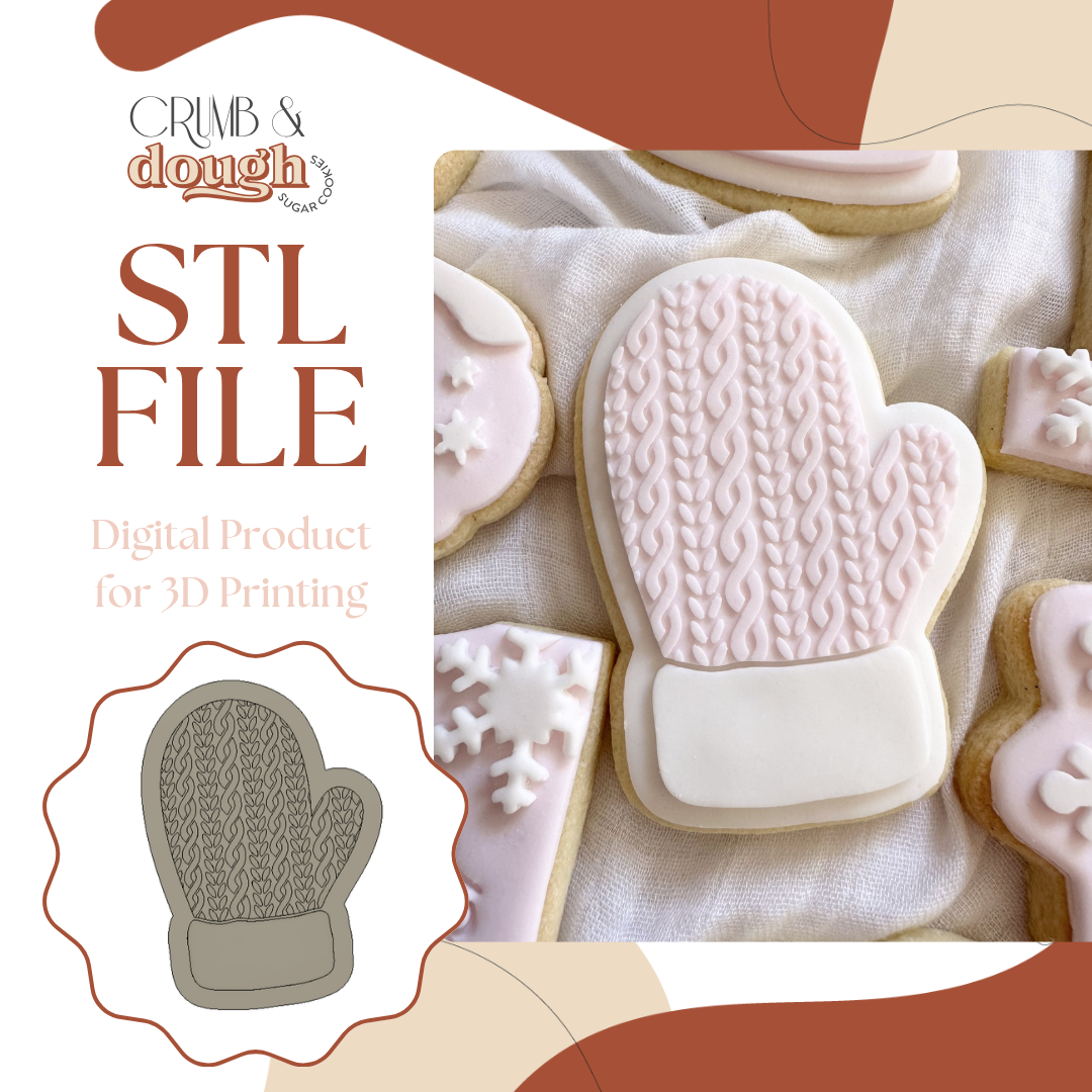 Knitted Mitten Cookie Stamp & Cutter STL File