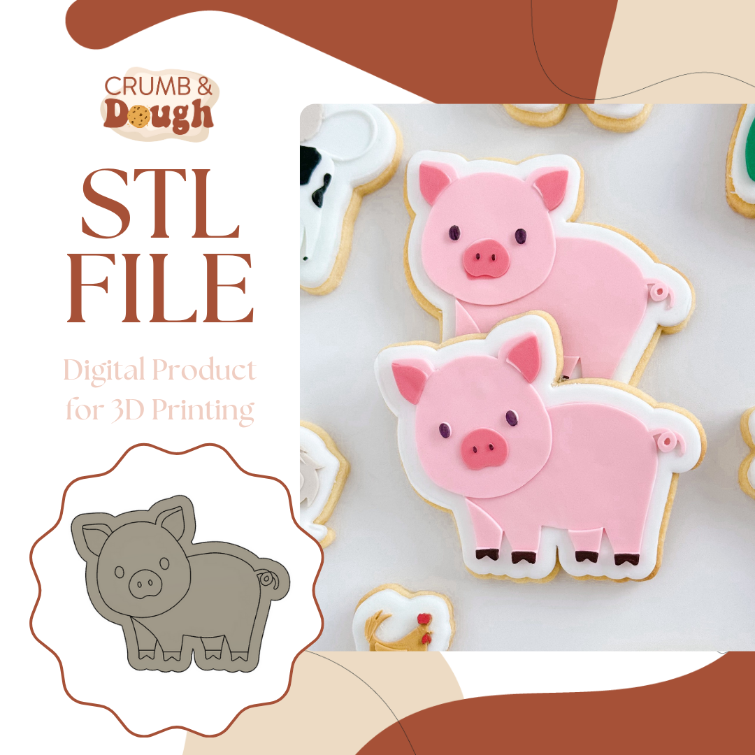 Pig Cookie Stamp & Cutter STL File