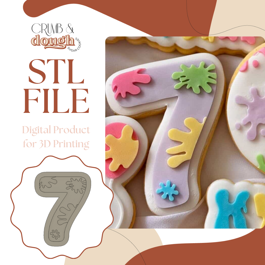 Slime Number 7 Cookie Stamp & Cutter STL File