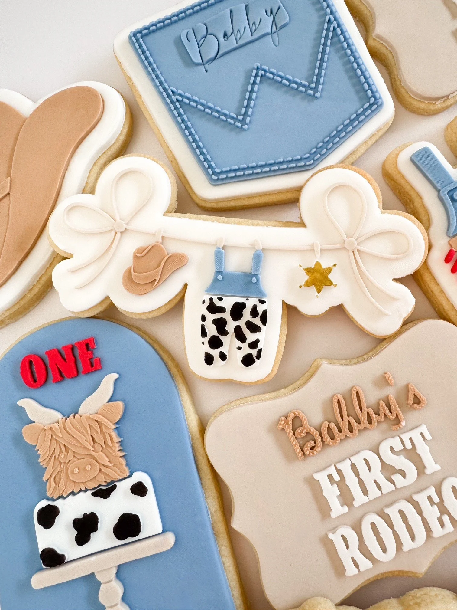 Baby Cowboy Clothesline Cookie Stamp & Cutter