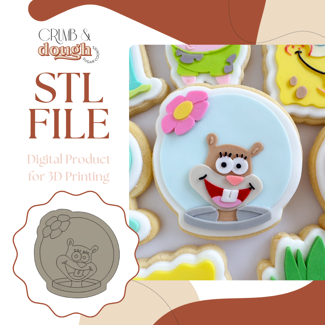 Sandy Cheeks Cookie Stamp & Cutter STL File