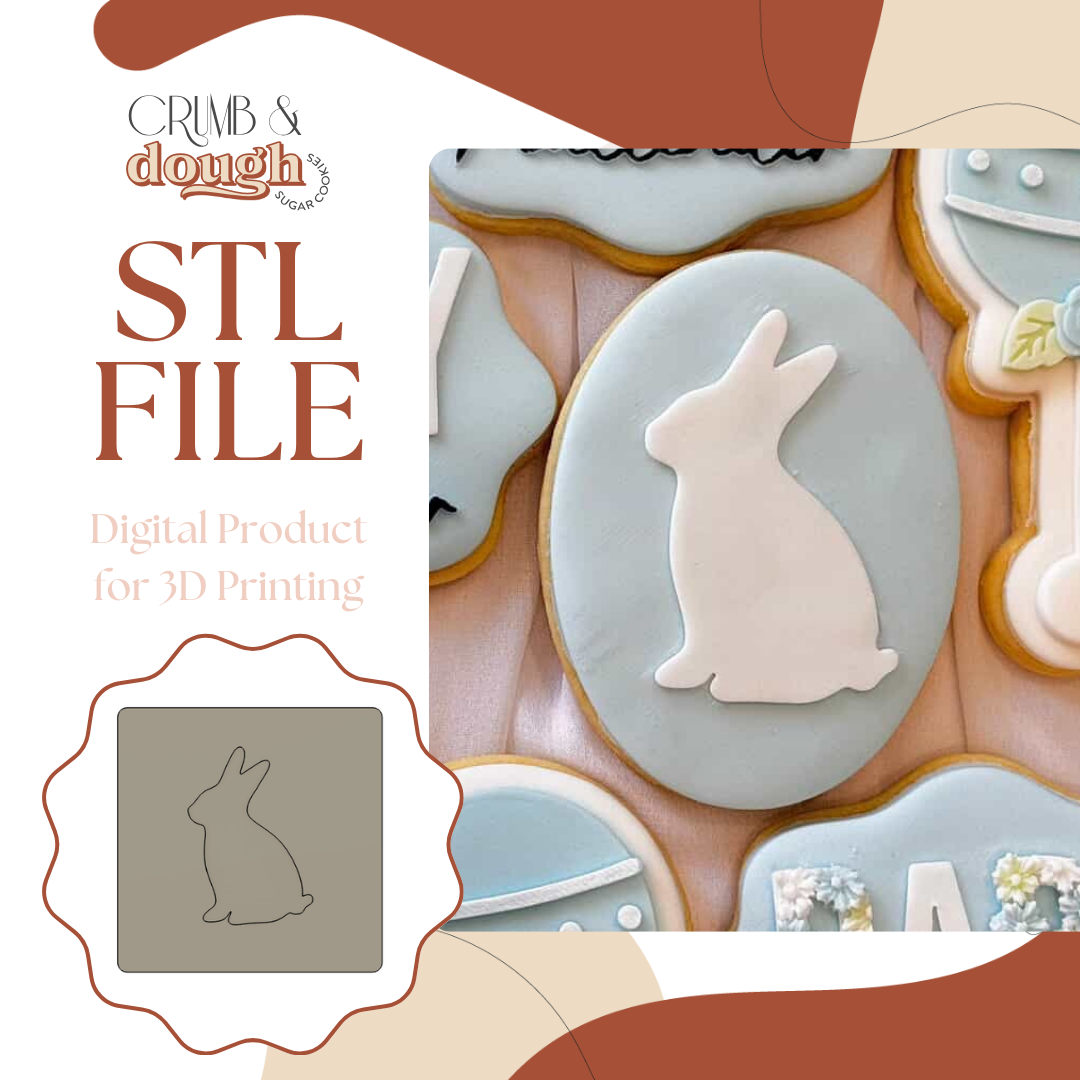 Bunny Rabbit Silhouette Cookie Stamp & Cutter STL File