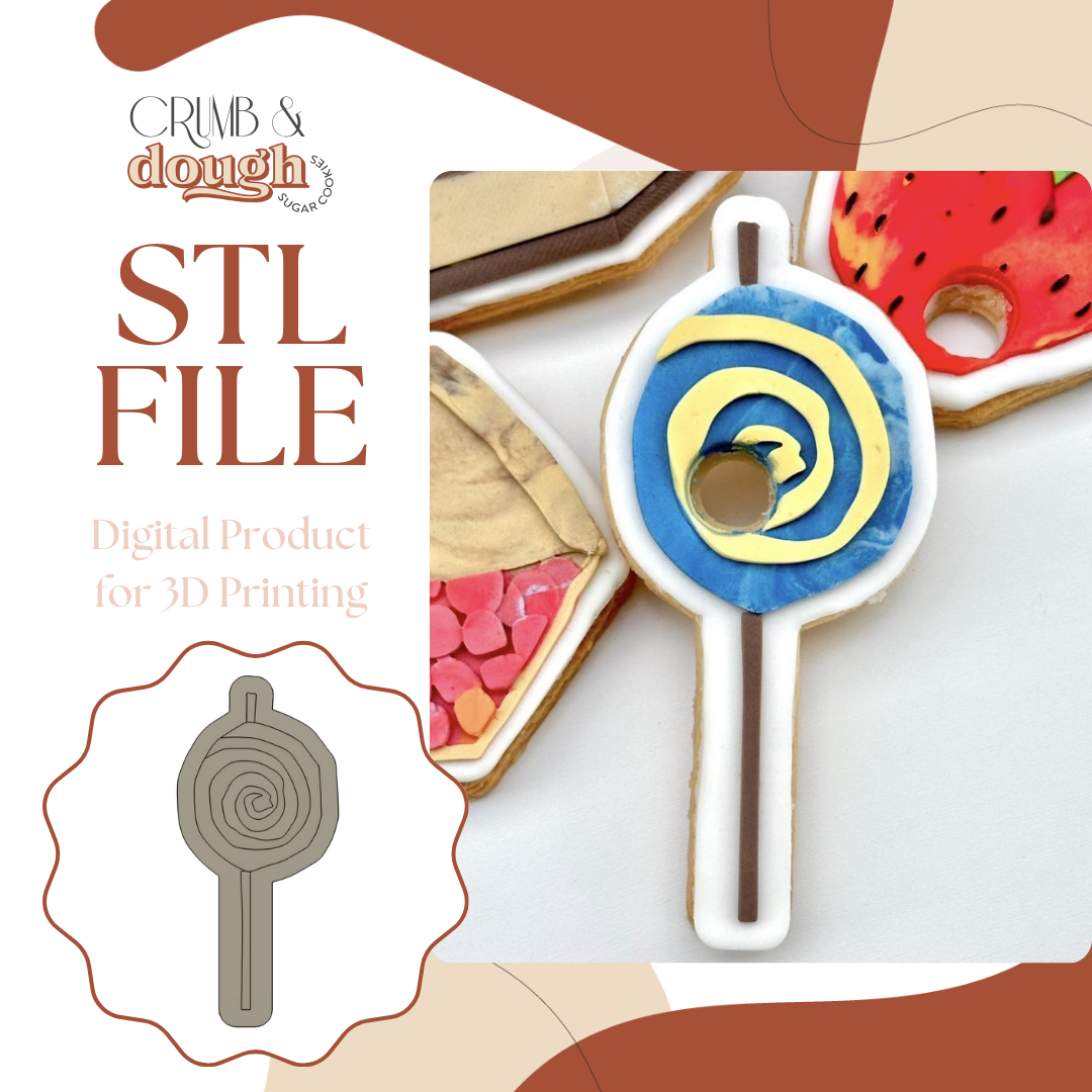 Lollipop Cookie Stamp & Cutter STL File