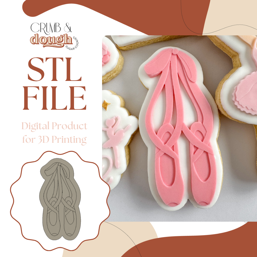 Hanging Ballet Shoes Cookie Stamp & Cutter STL File