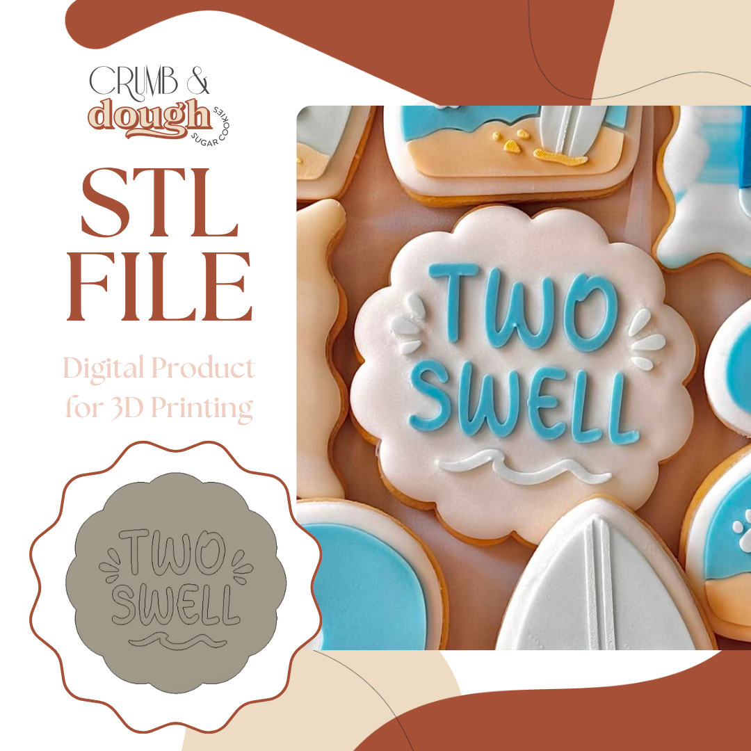 Two Swell Scalloped Circle Cookie Stamp & Cutter STL File