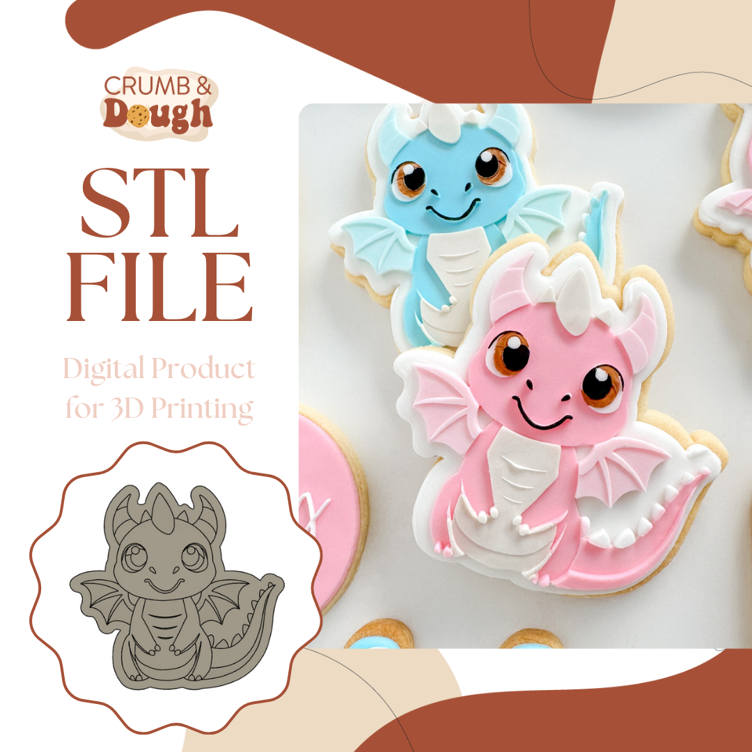 Dragon Cookie Stamp & Cutter STL File