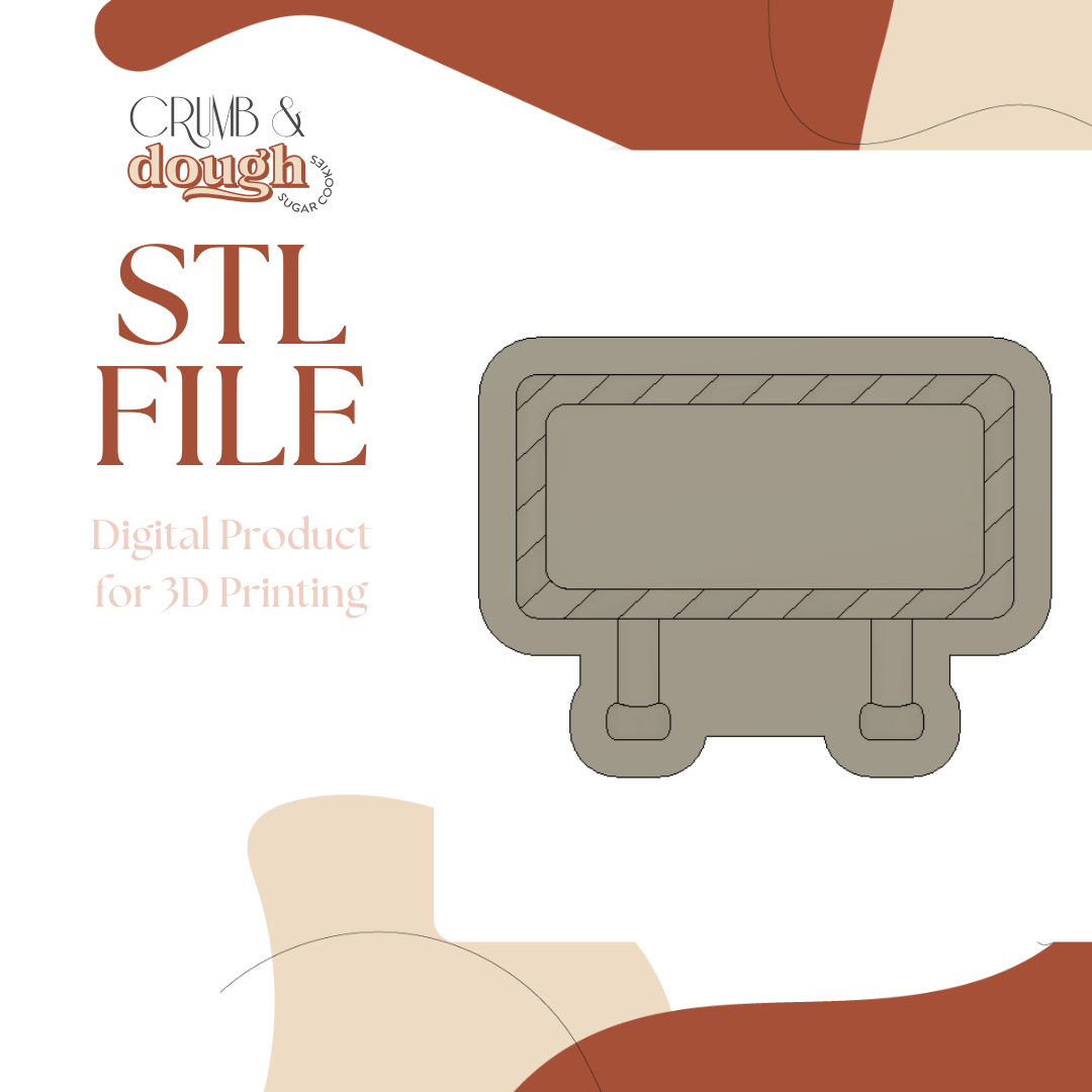 Construction Sign Blank Cookie Stamp & Cutter STL File
