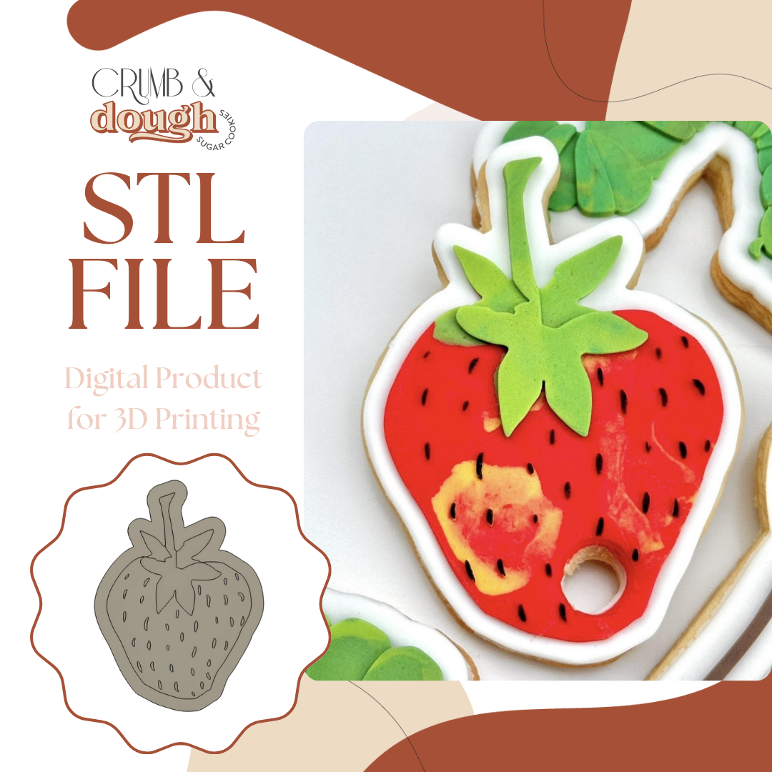 Strawberry Cookie Stamp & Cutter STL File