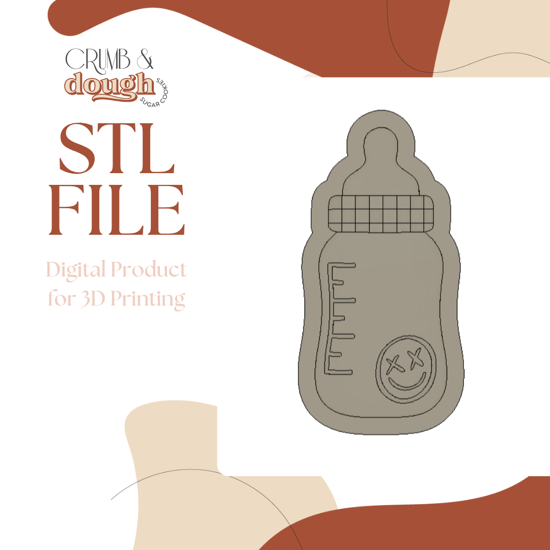 Baby Bottle Punk Cookie Stamp & Cutter STL File