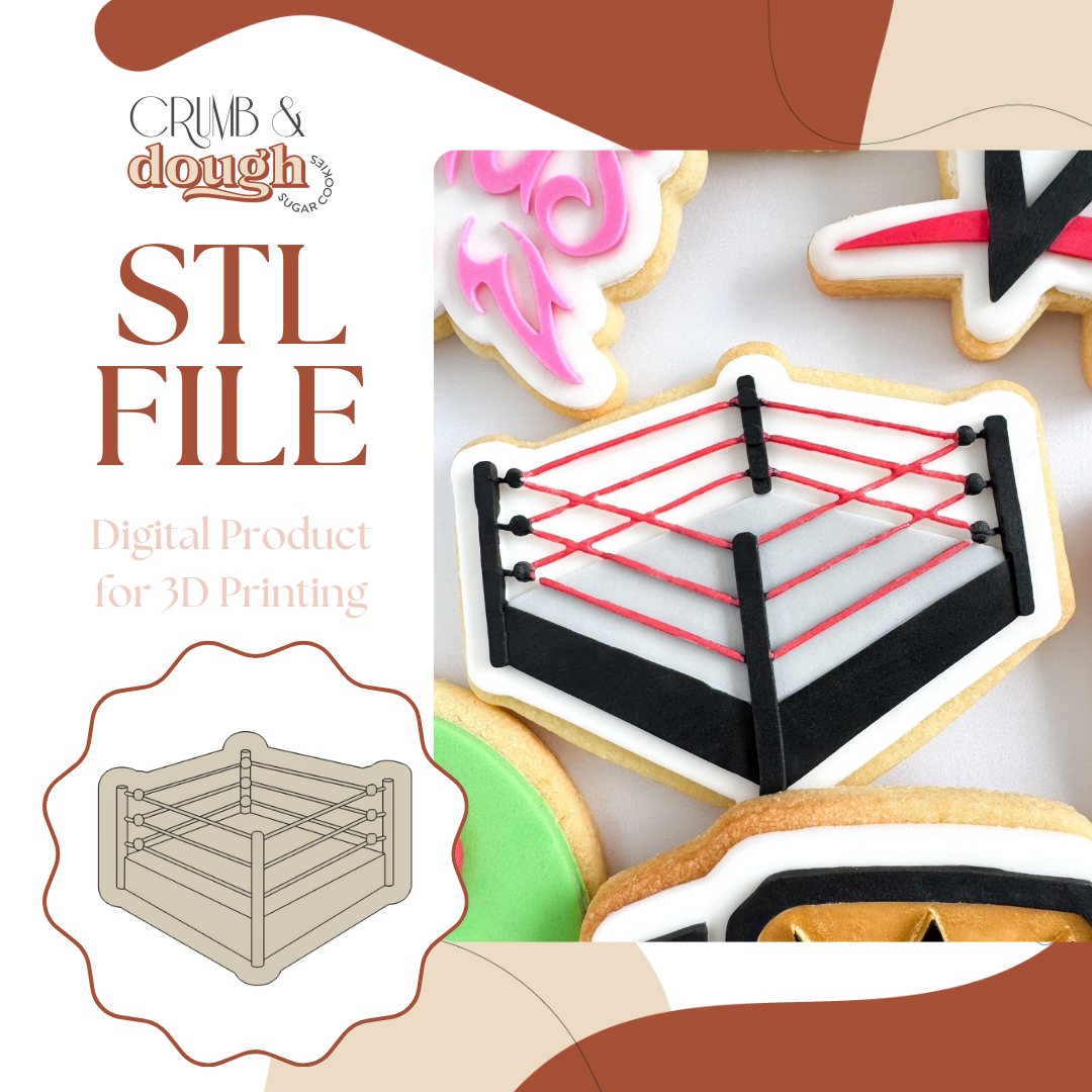WWE Wrestling Ring Cookie Stamp & Cutter STL File