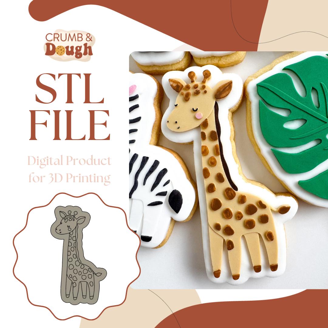 Giraffe Cookie Stamp & Cutter STL File