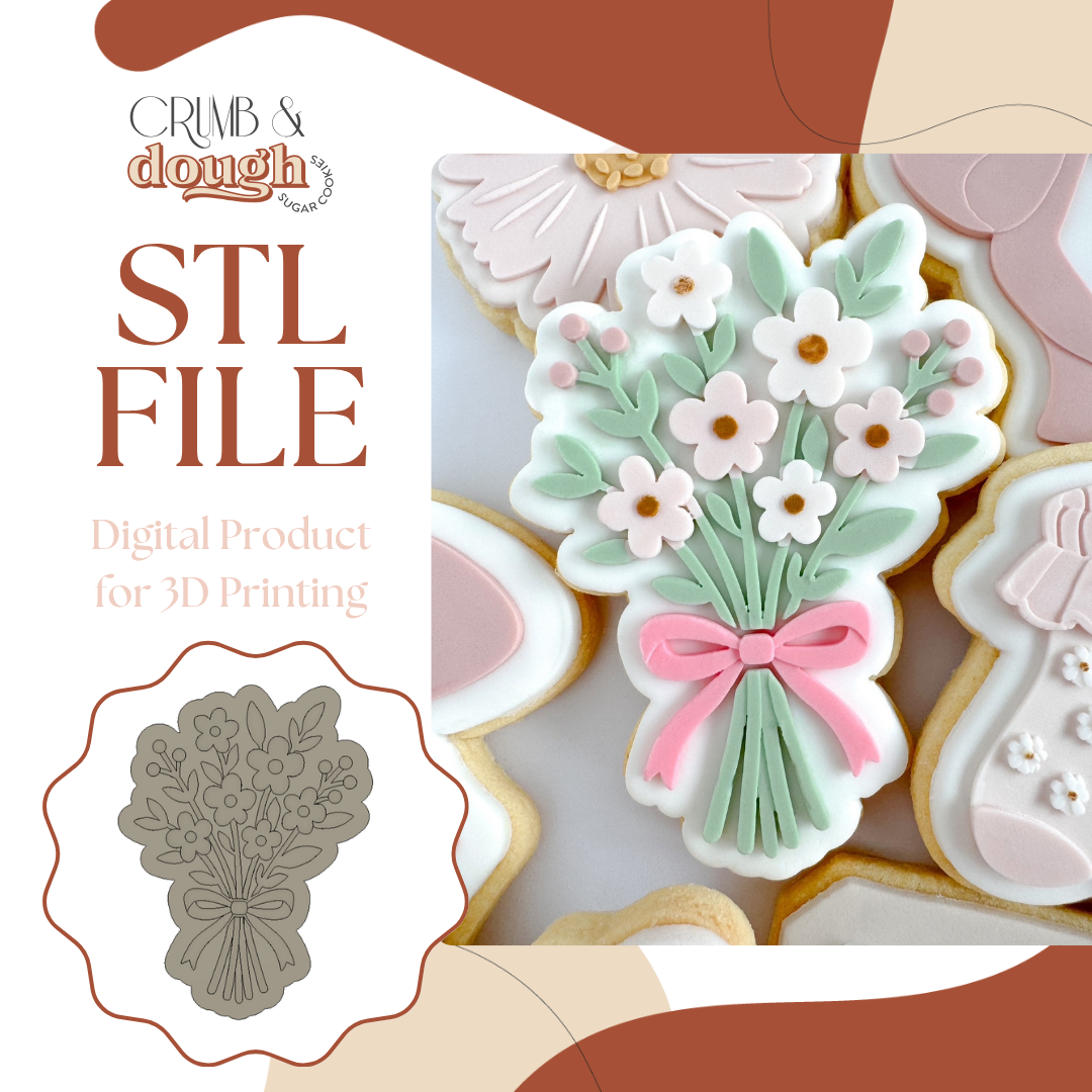Bouquet of Flowers Cookie Stamp & Cutter STL File