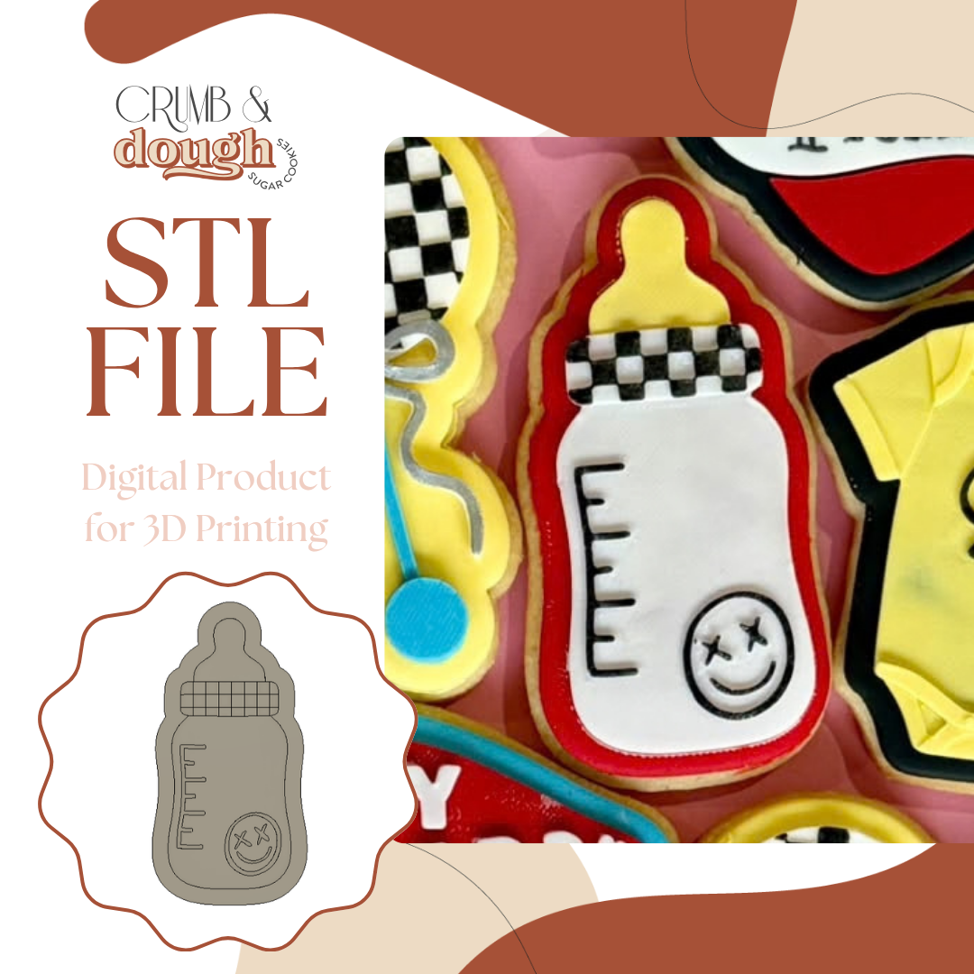 Baby Bottle Punk Cookie Stamp & Cutter STL File