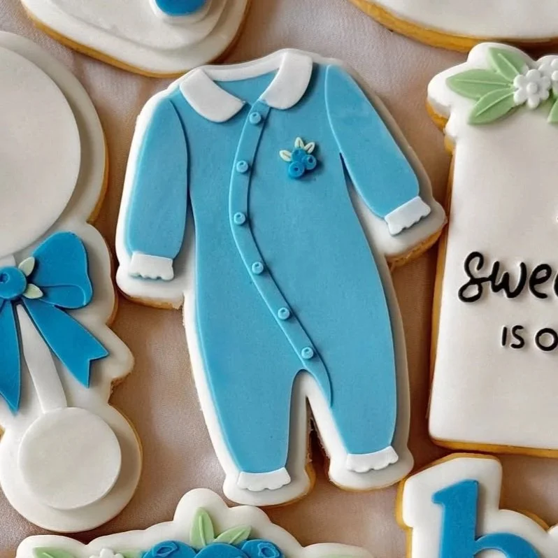 Blueberry Baby Romper Cookie Stamp & Cutter