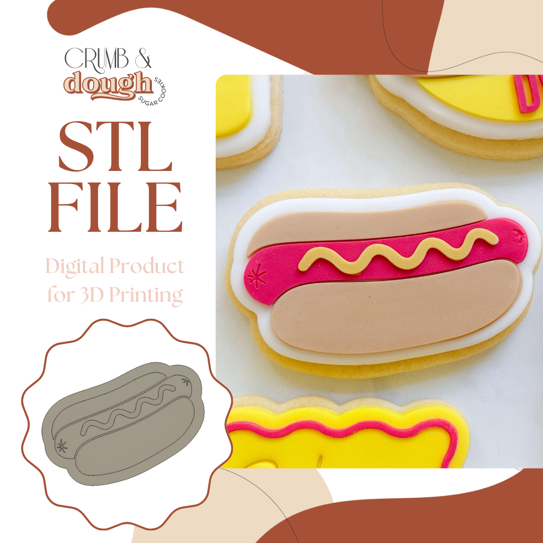 Hot Dog Cookie Stamp & Cutter STL File
