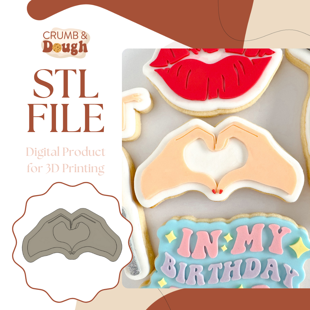 Heart Hands Cookie Stamp & Cutter STL File