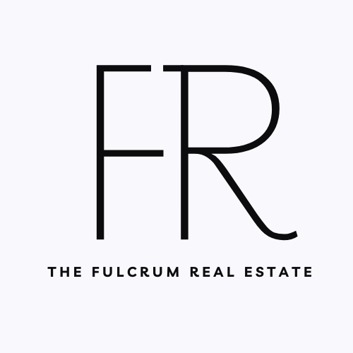 Logo for The Fulcrum Real Estate featuring stylized letters 'F' and 'R' with the company name beneath