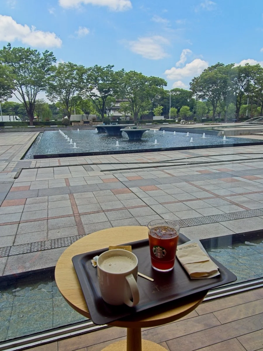 View from Starbucks at Wadakura Fountain Park