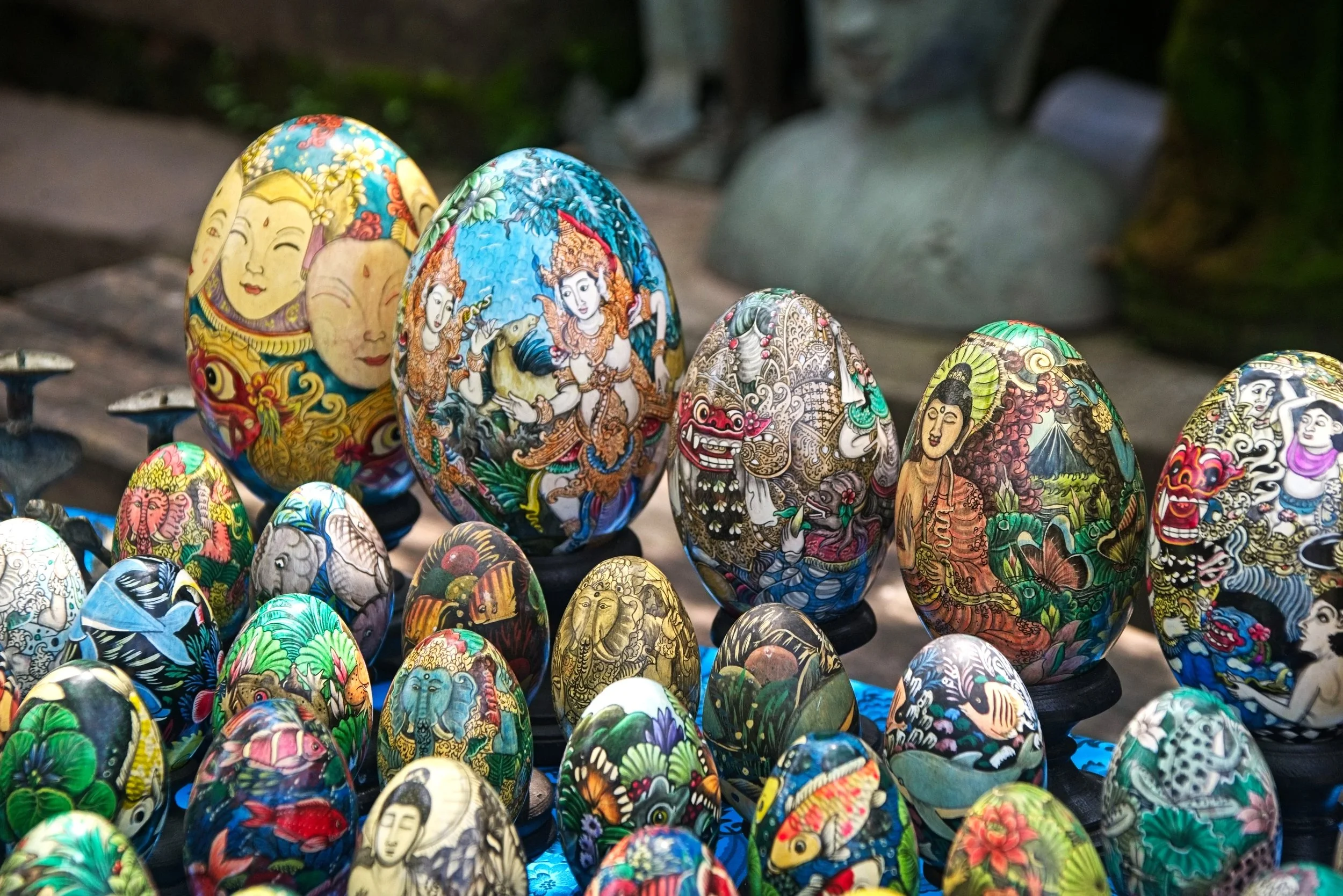 Souvenir handpainted wooden eggs