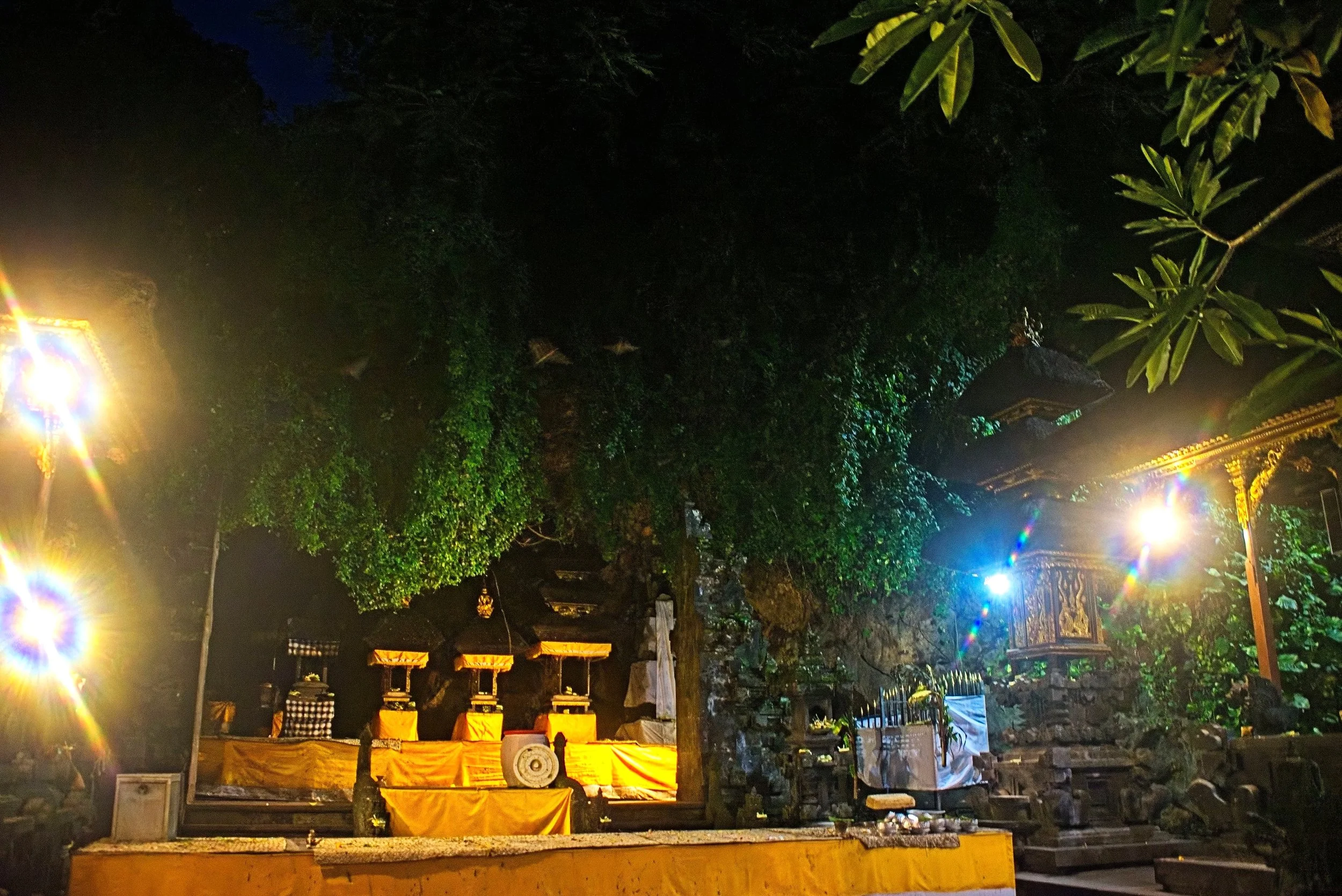 Here you can just make out the bats flying above the shrine