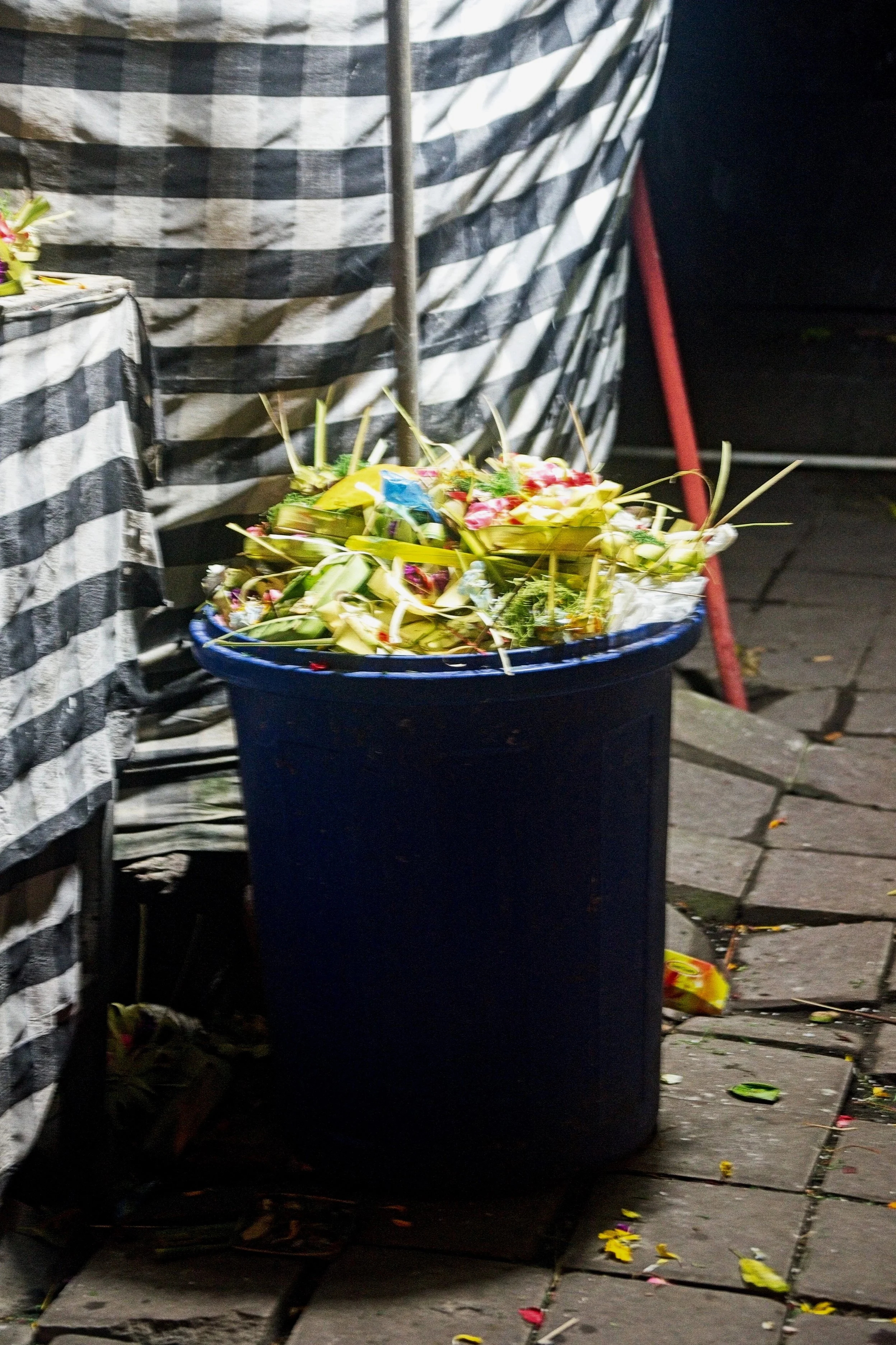Offerings eventually go in the bin.