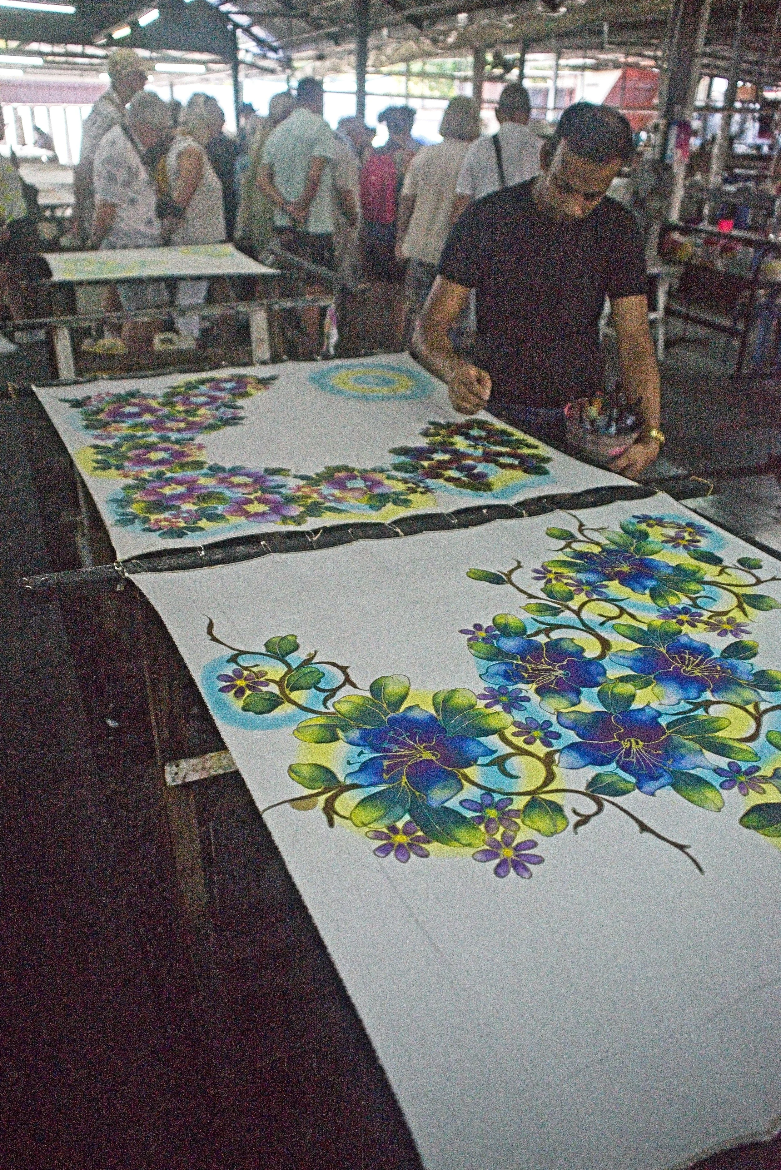 Batik factory, painting the design