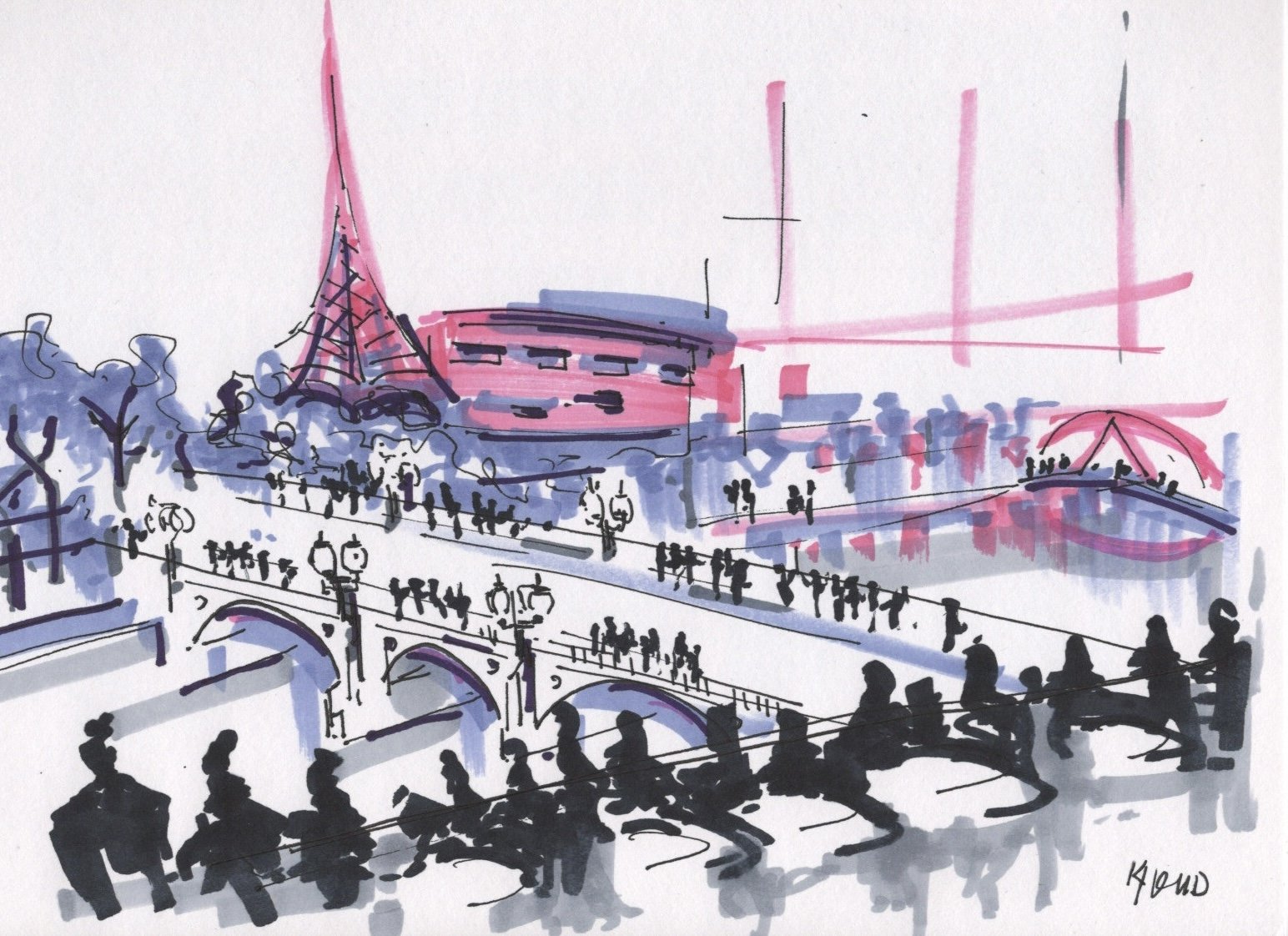 Art Centre and Yarra in Purple