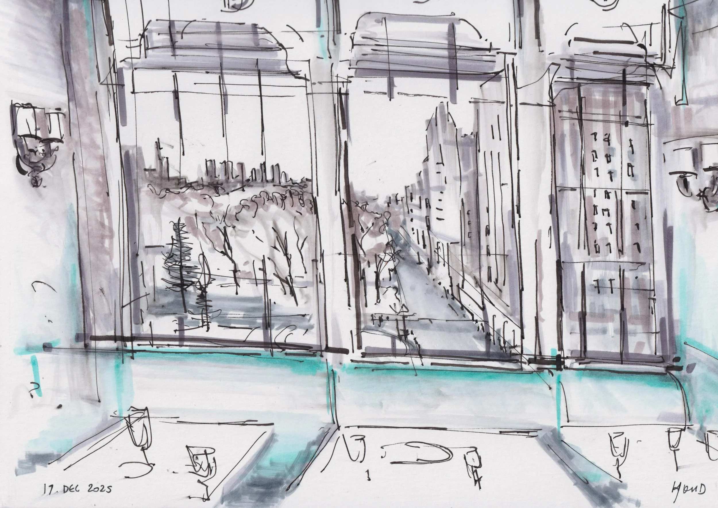 BG Restaurant at Bergdorf Goodman with views of Central Park
