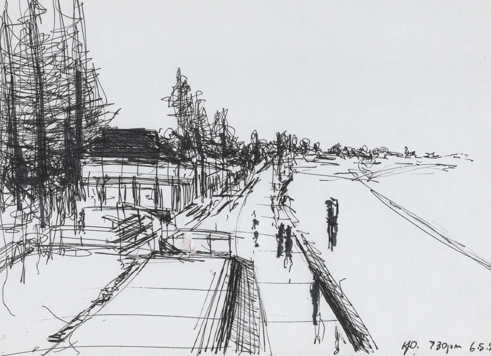 Elwood - Bathers beach house at night towards Brighton