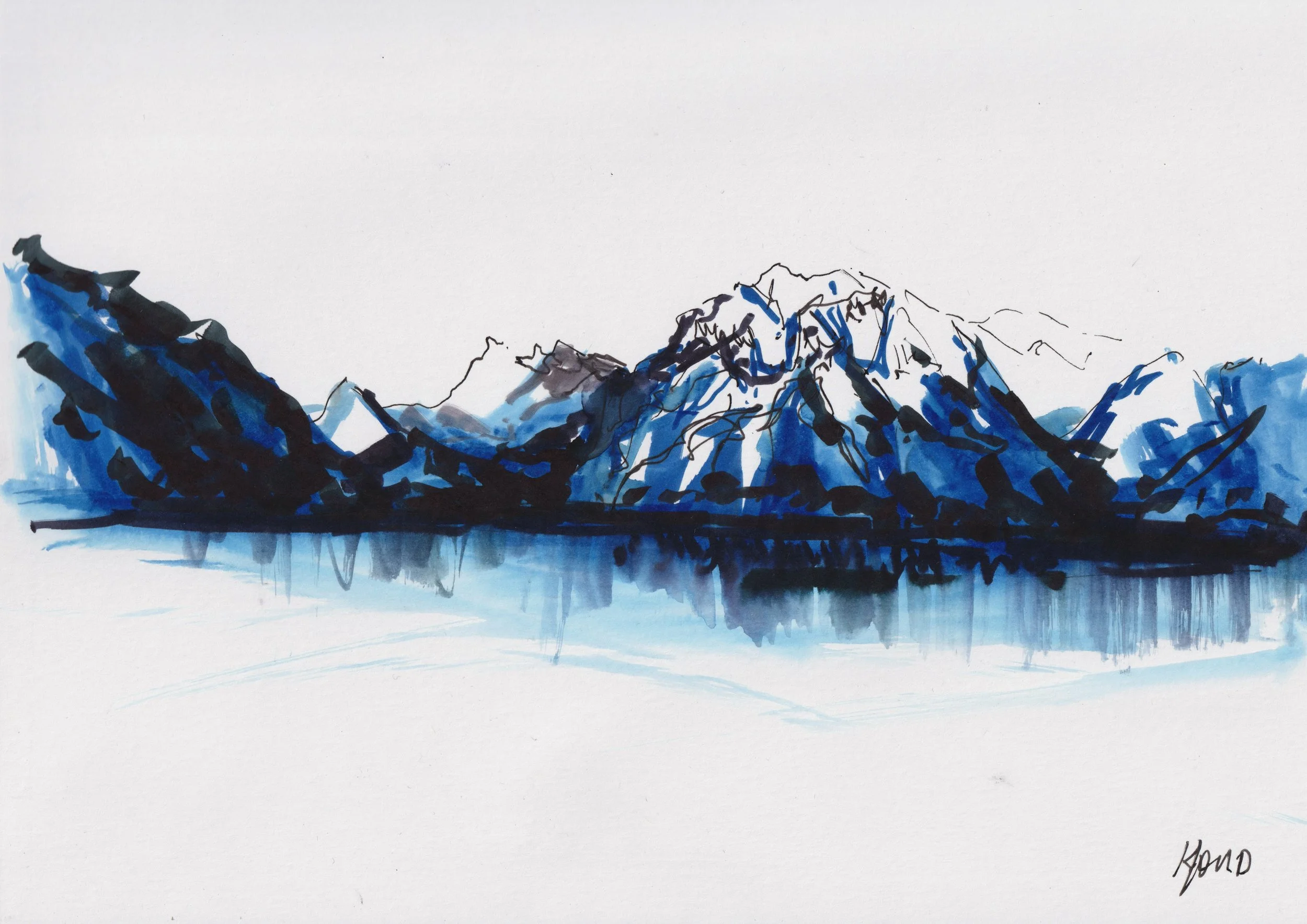 Swiss Alps in Blue