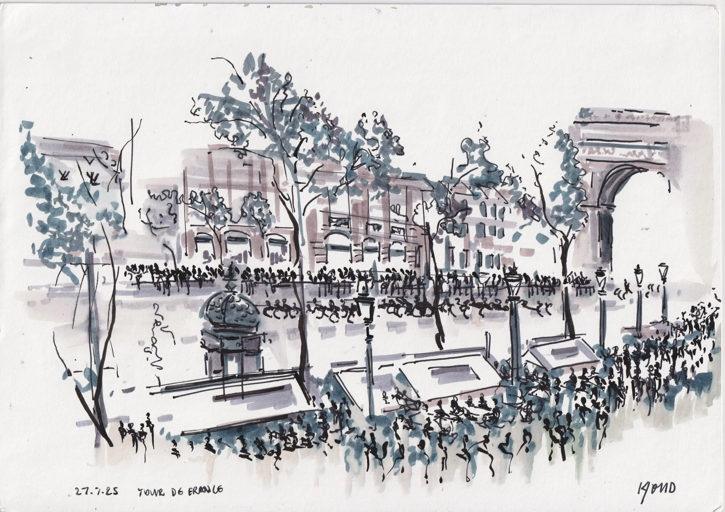 Champs Elysees during Tour de France
