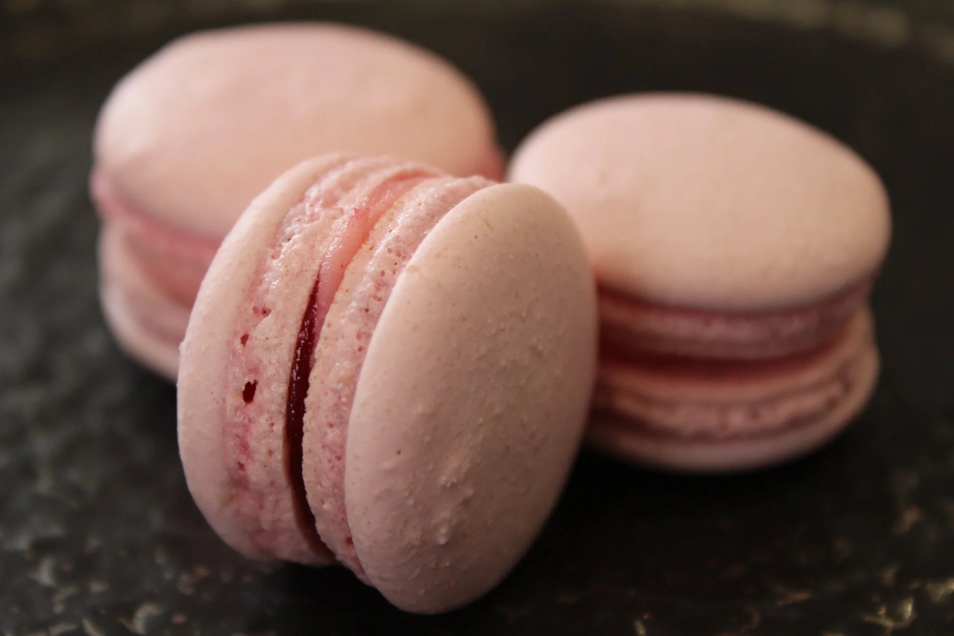 Macarons black plate.JPG