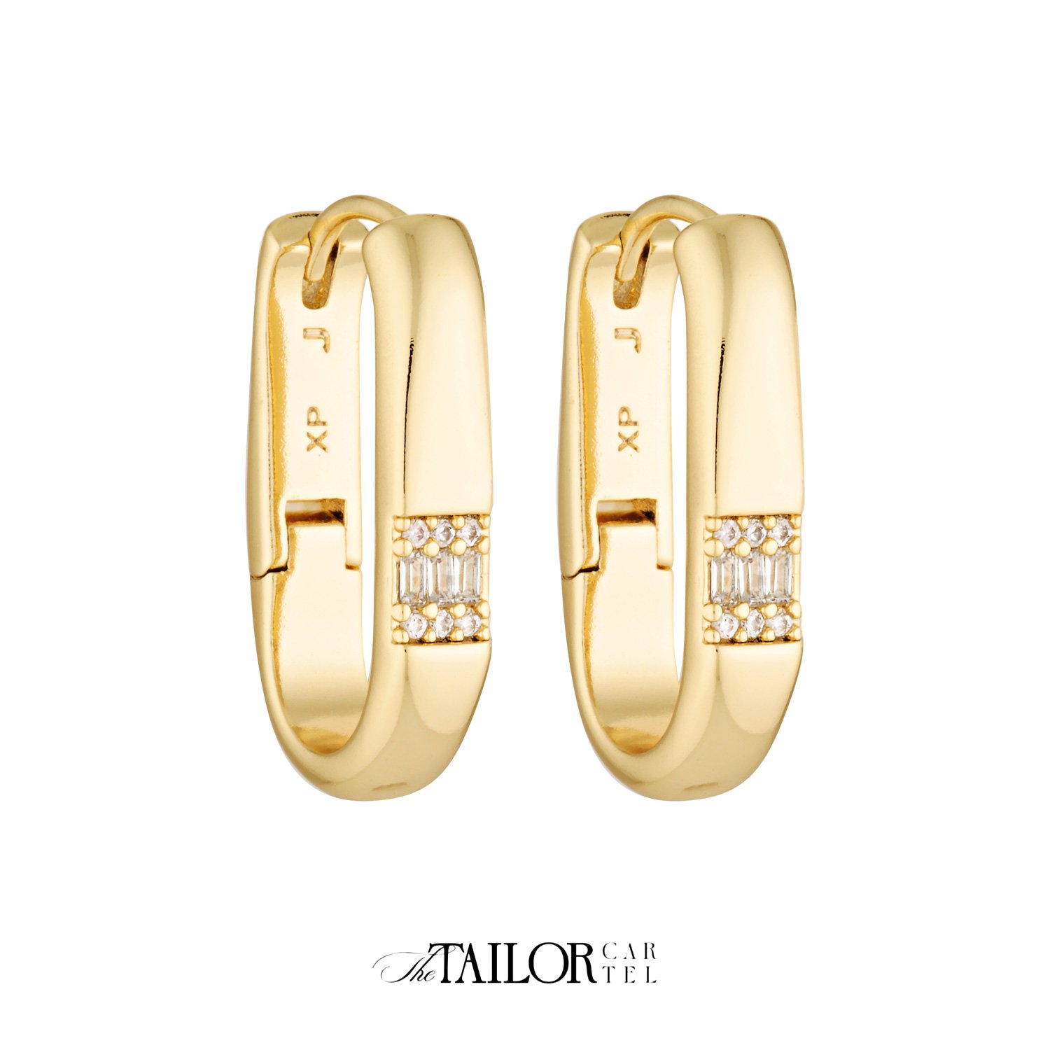 Gold Hoop Earrings Photographed on an angle for The Tailro Cartel