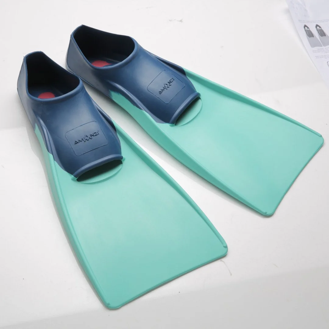 natural rubber swimming fins prepared for product photography