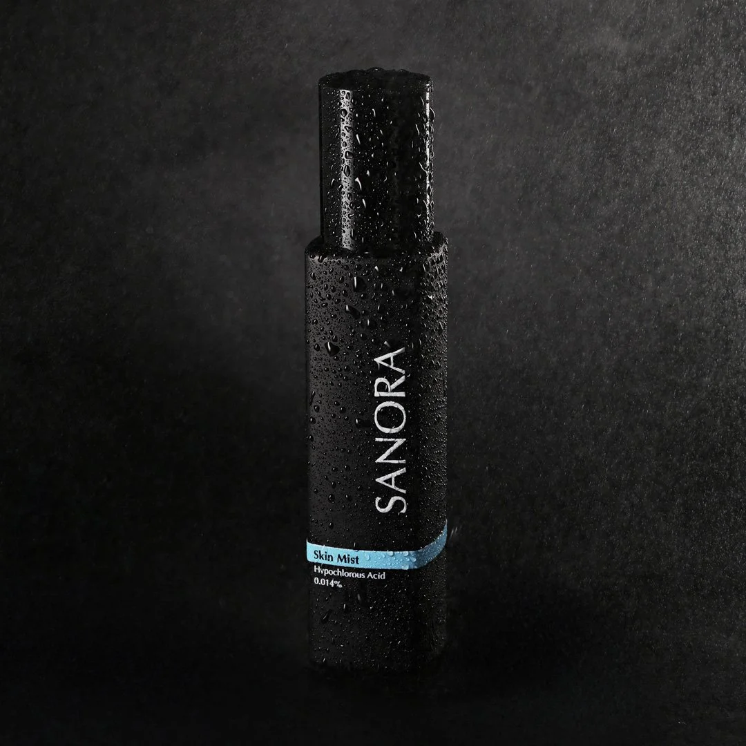 Misty bottle on a dark background