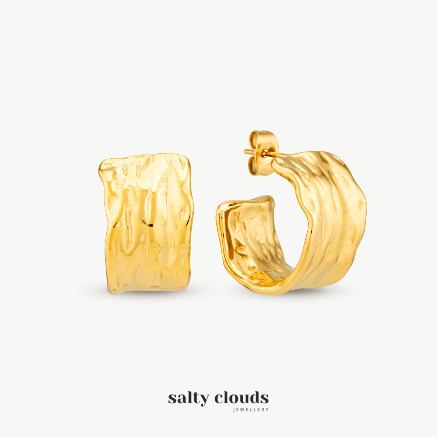 Gold Earrings Photography for Salty Clouds