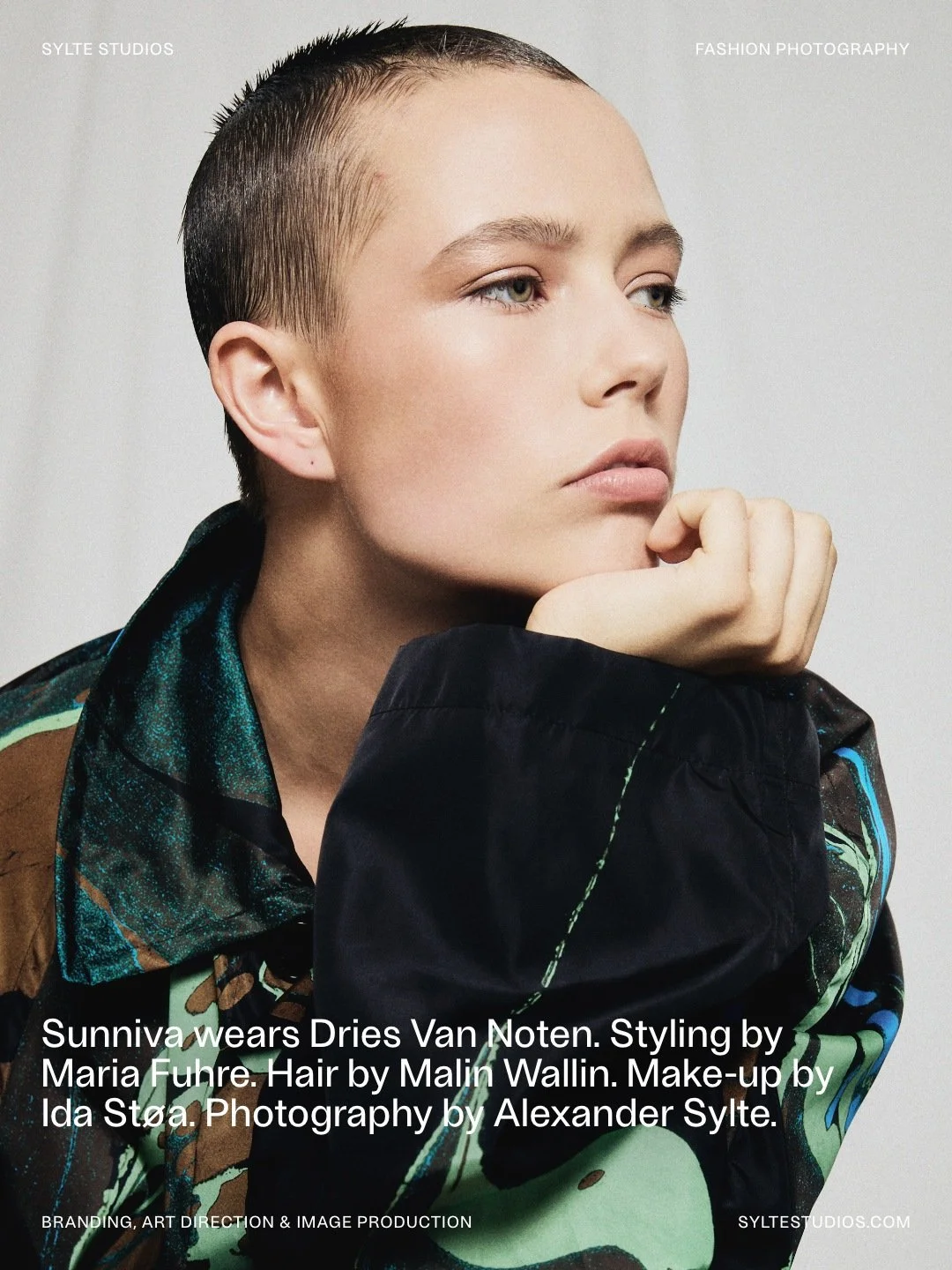 Sunniva wears Dries Van Noten. Styling by Maria Fuhre. Hair by Malin Wallin. Make-up by Ida Støa. Photography by Alexander Sylte.