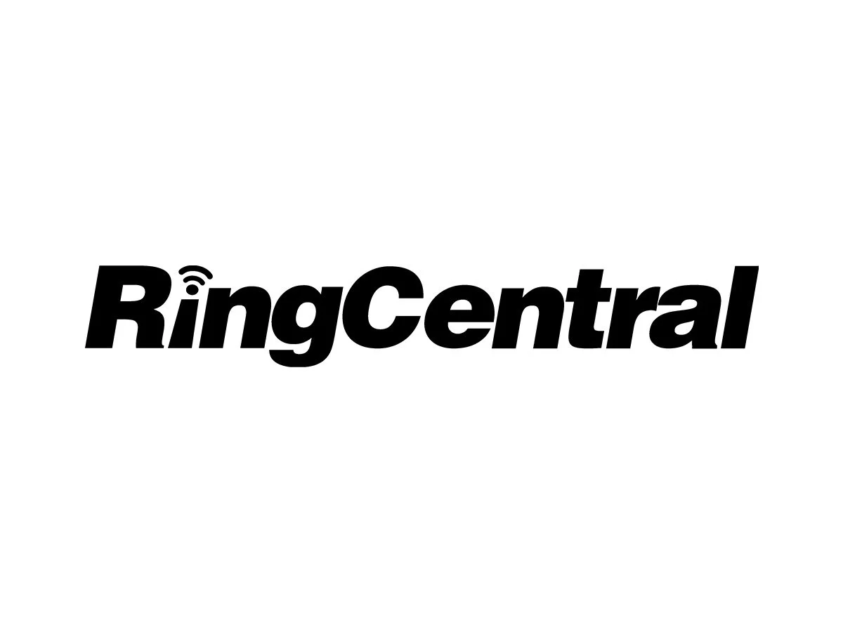 Black and white RingCentral logo