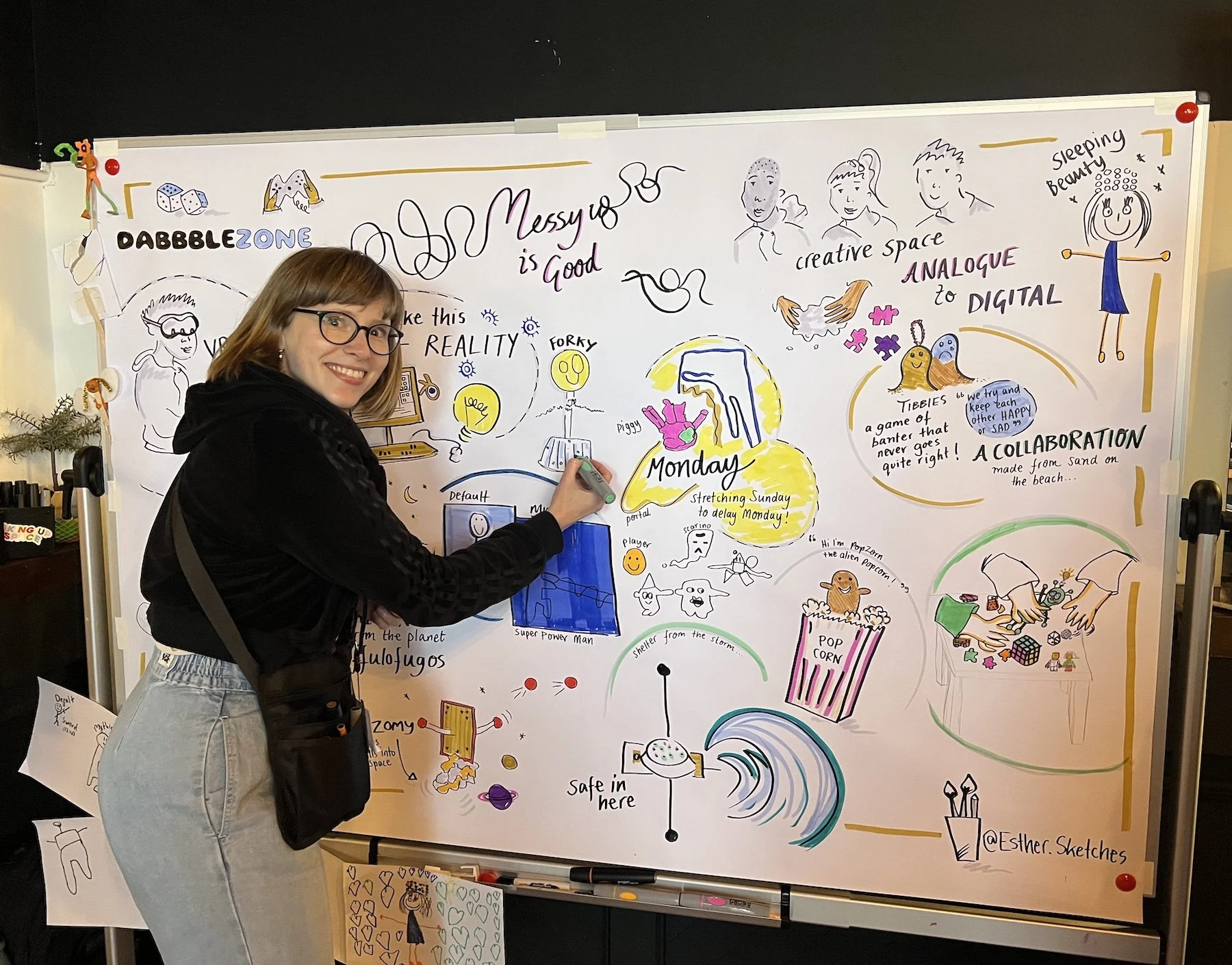 Graphic Facilitating for DABBBLEZONE at Hastings Games Fest with Adventures + Wisdom Institute