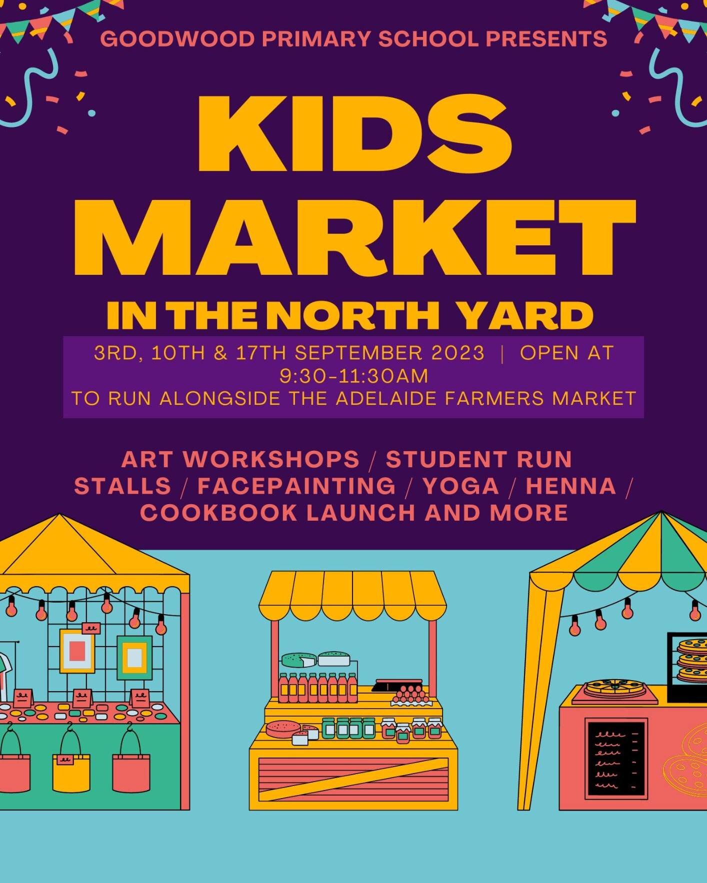 Join the fun and spend this Fathers' Day visiting the Kids Market presented by the Goodwood Primary School &amp; Preschool. This special three-weekend-long event is supported by the Goodwood Road Business Association and will run alongside the pop up