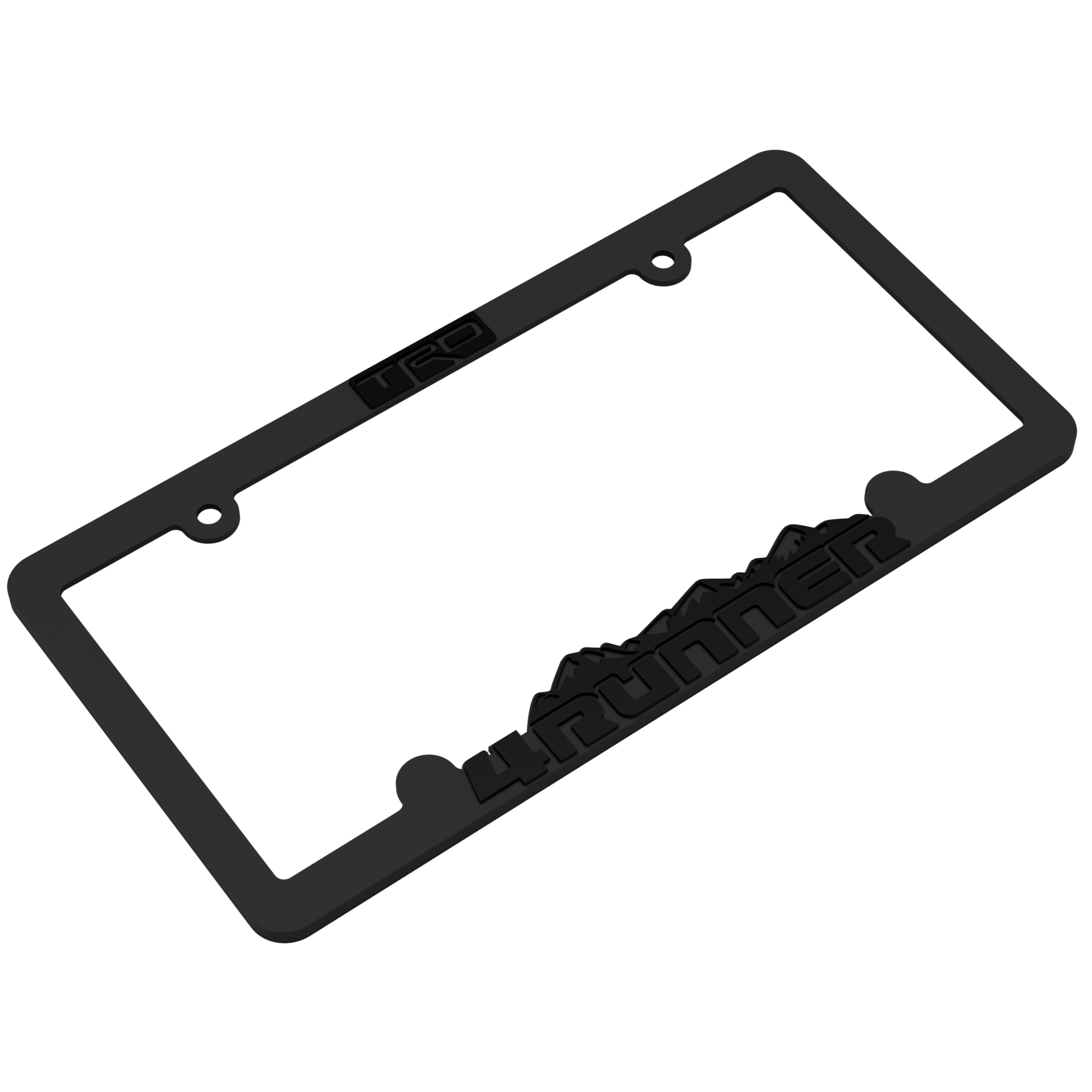 3D TRD Style Stainless Steel License Plate Frame – Black Finished, Unbranded