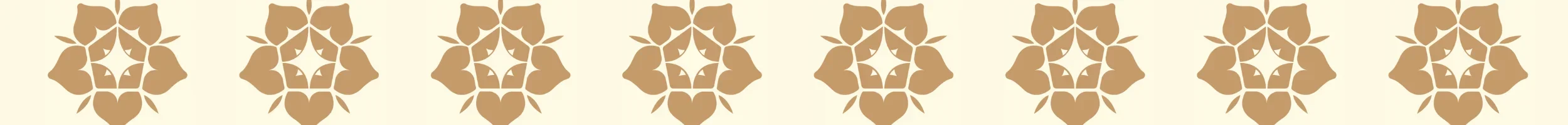 Motif de fleurs stylisées en couleur beige sur fond crème, répété en bande horizontale.